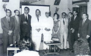 OPPOSITION: Dr Alvaro de Loyolo Furtado ( third from left)formed the United Goans Party in 1963 to counter the growing movement to merge Goa with Maharashtra. UGP members seen here with him included ( L or R) Orlando Lobo, Enio Pimenta, Dr Jack Sequeira ( President), Narcinva Damodar Naik (VP), Urminda Lima Leitao, Vassudev Samalkar, an unidentified gentlement, Dr Luis Proto Barbosa and Dr Maurilio Furtado. Though the UGP lost the first general election, it played a key role in winning the opinion poll four years later.