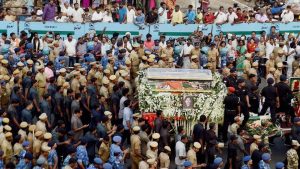 MEMORIAL: Like her mentor MG Ramachandran, ironically Malayali who became a mega Tamil filmstar Jayalalithaa was a Mysore Iyenger. She was buried next to the memorial of her mentor and co-star off Marine Beach. Sasikala performed the last tries