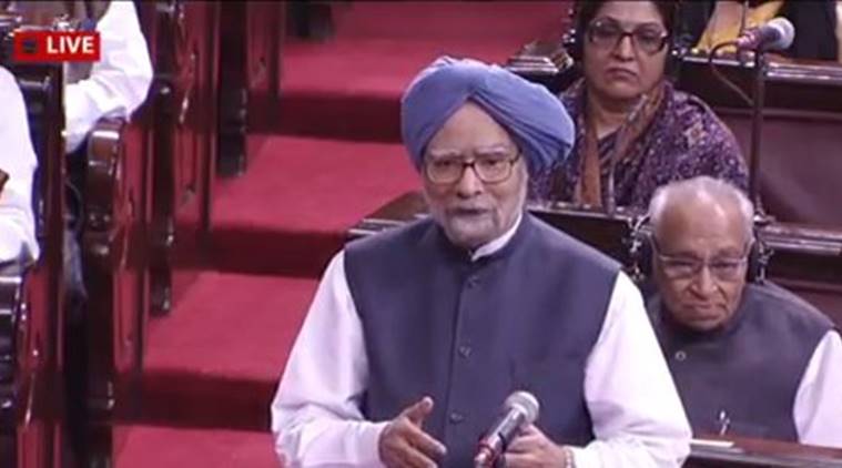 Former prime minister Manmohan Singh during the demonetisation debate. (Source: ANI)