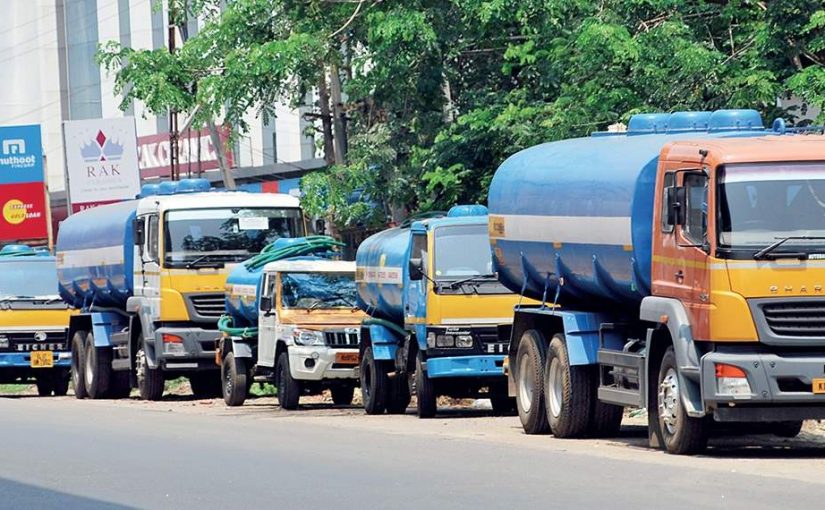 WATER TANKER CRUSHES TOE