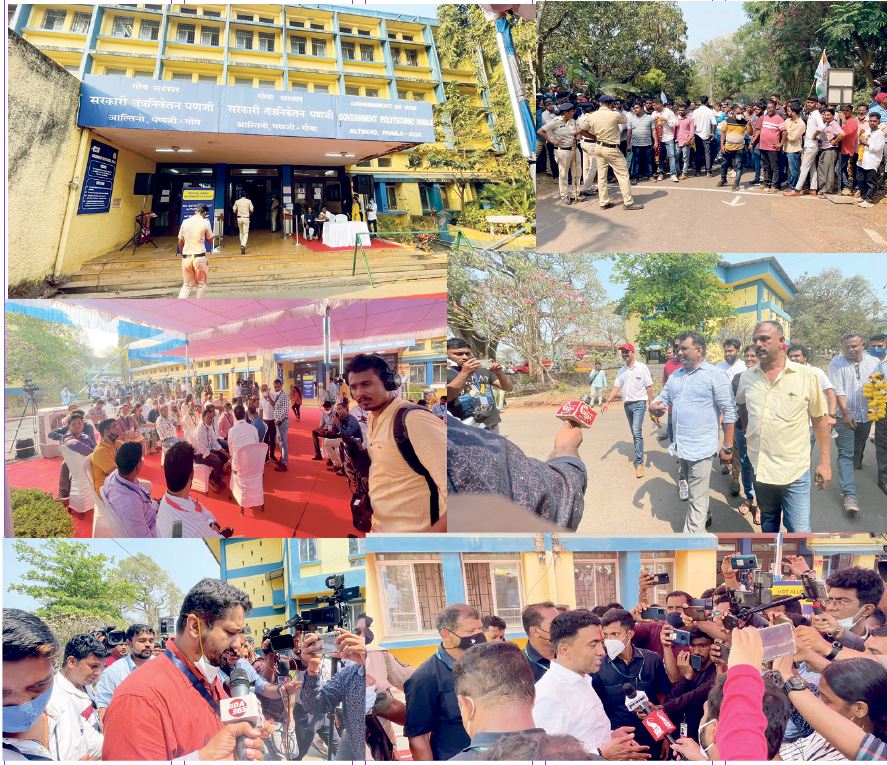 Glimpses of election counting day at Government Polytechnic at Altinho