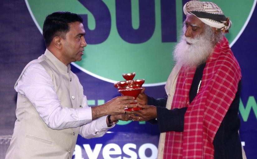 PRAMOD SAWANT STEALS SADHGURU'S SOIL!