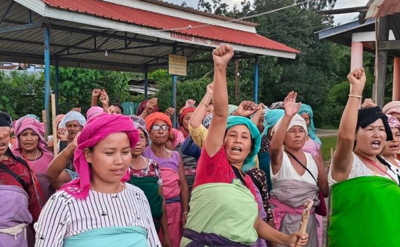 MEITEIS MUST SPEAK UP AGAINST THE MANIPUR VIOLENCE! —As writer MK Binodini would have doneMeitei women of Kadangband village during a protest demanding peace in Manipur, in Imphal West on July 24, 2023