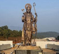 77-FOOT BRONZE LORD RAMA AT PARTAGALI MATH