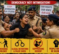 GOA POLICE  HARASSING PROTESTORS!
